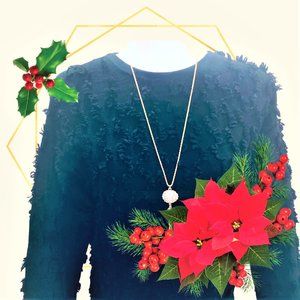 LANGDON Black Fringed Vertical Rows Long Sleeves Sweater Pullover Size S/M